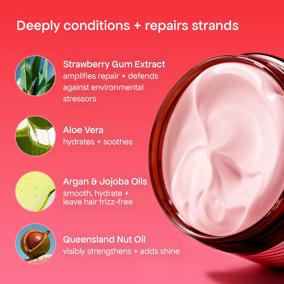 Bondi Boost Strawberry Gum Miracle Hair Mask 250ml, view 3
