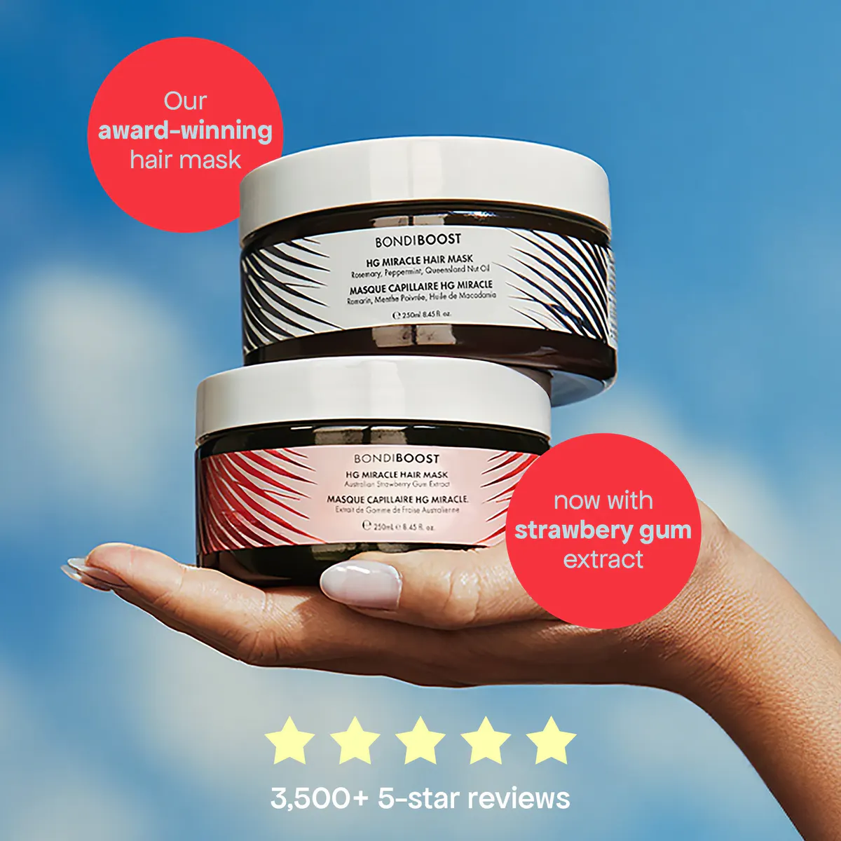 Bondi Boost Strawberry Gum Miracle Hair Mask 250ml, view 5