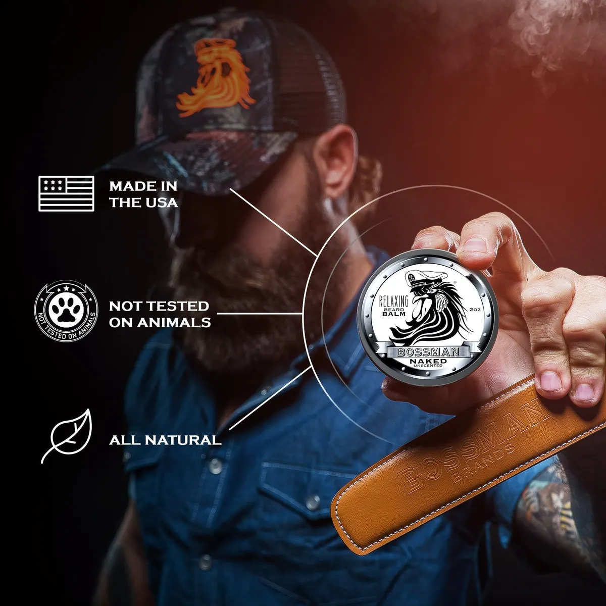 Bossman Relaxing Beard Balm - Naked Scent 57g, view 3
