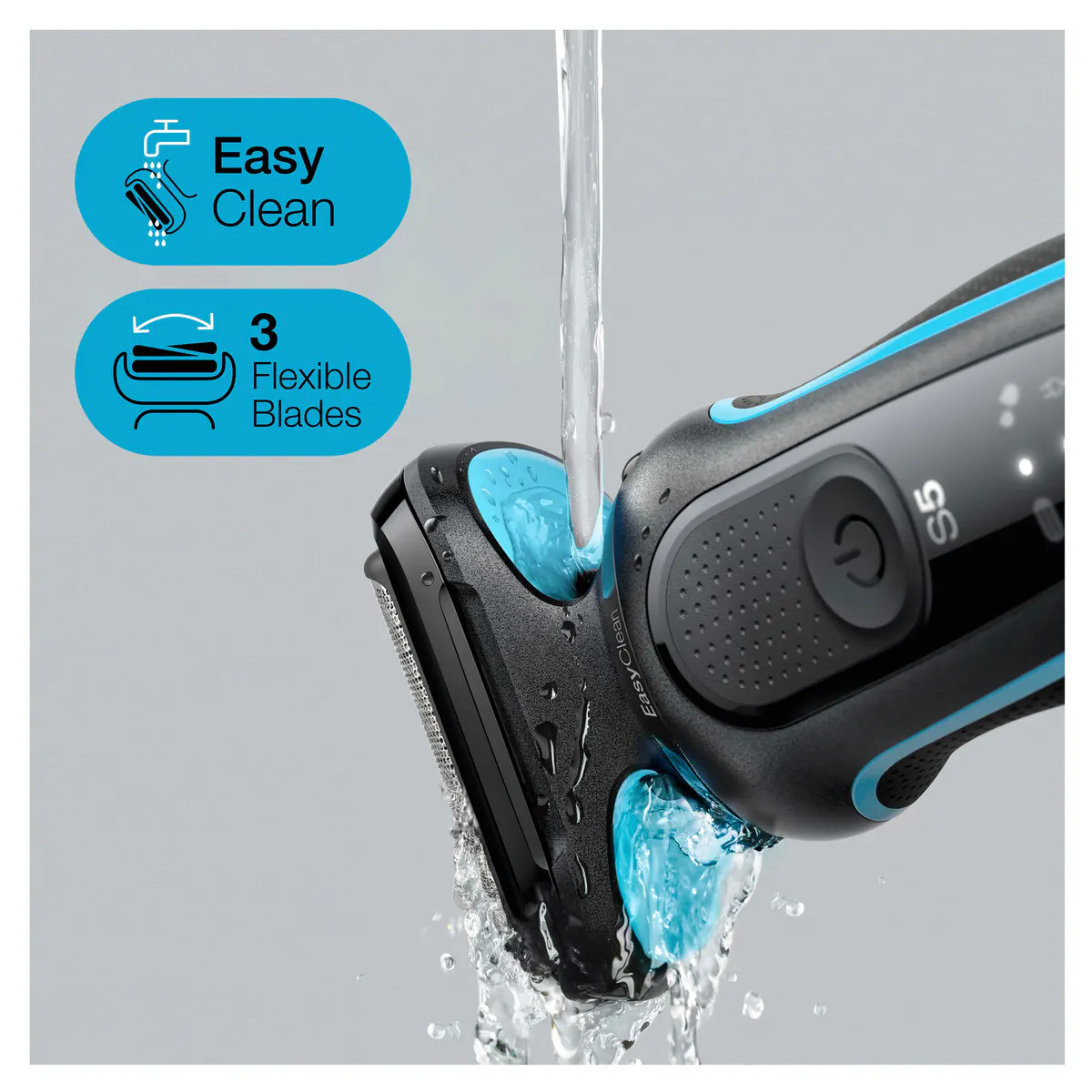 Braun Series 5 Easy Rinse Electric Shaver with Precision Trimmer Head 51-M1200s, view 5
