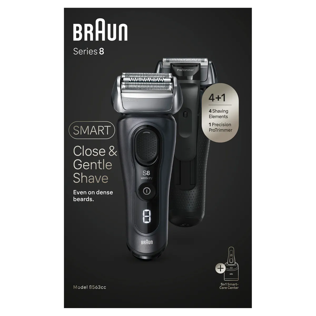 Braun Series 8 Wet & Dry Electric Shaver 8563cc, view 3