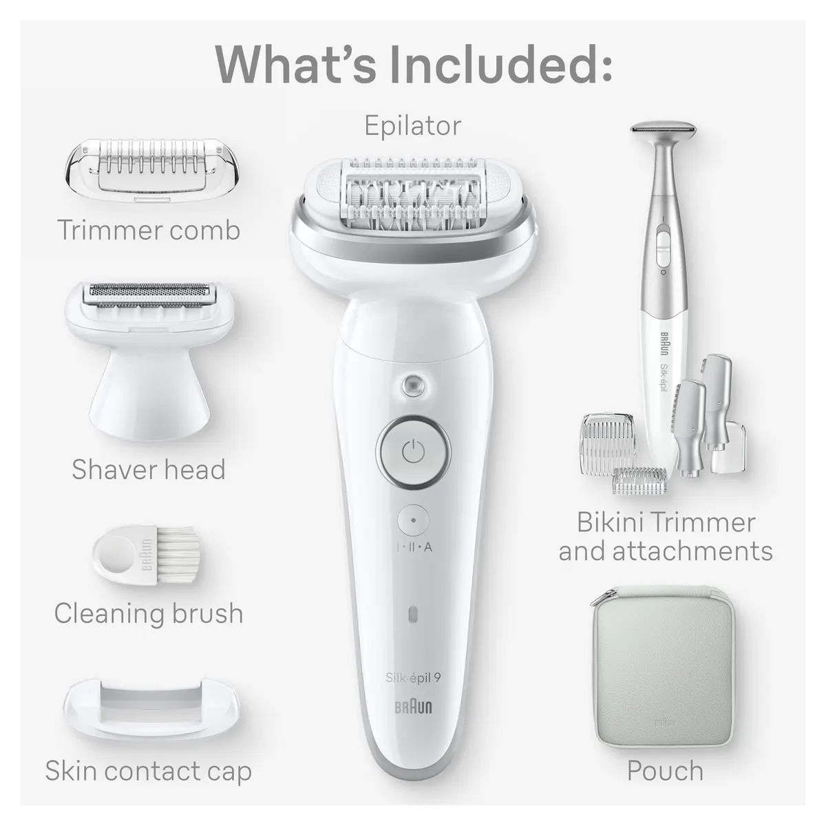 Braun Silk-épil 9 Wet & Dry Epilator with Bikini Trimmer SES9-241, view 2
