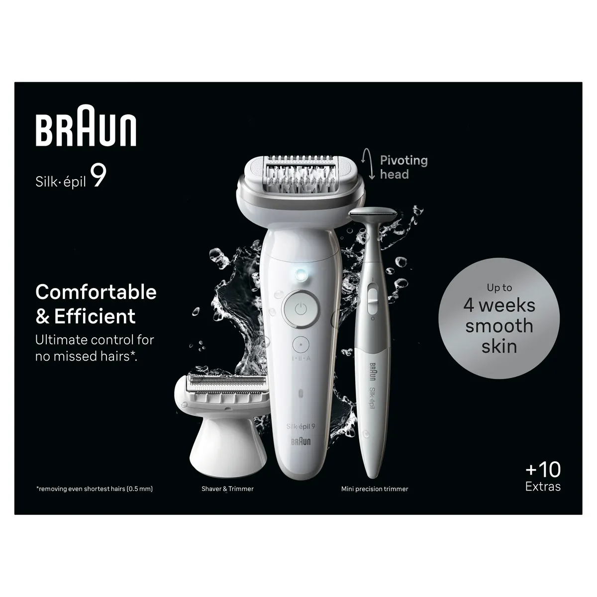 Braun Silk-épil 9 Wet & Dry Epilator with Bikini Trimmer SES9-241, view 9