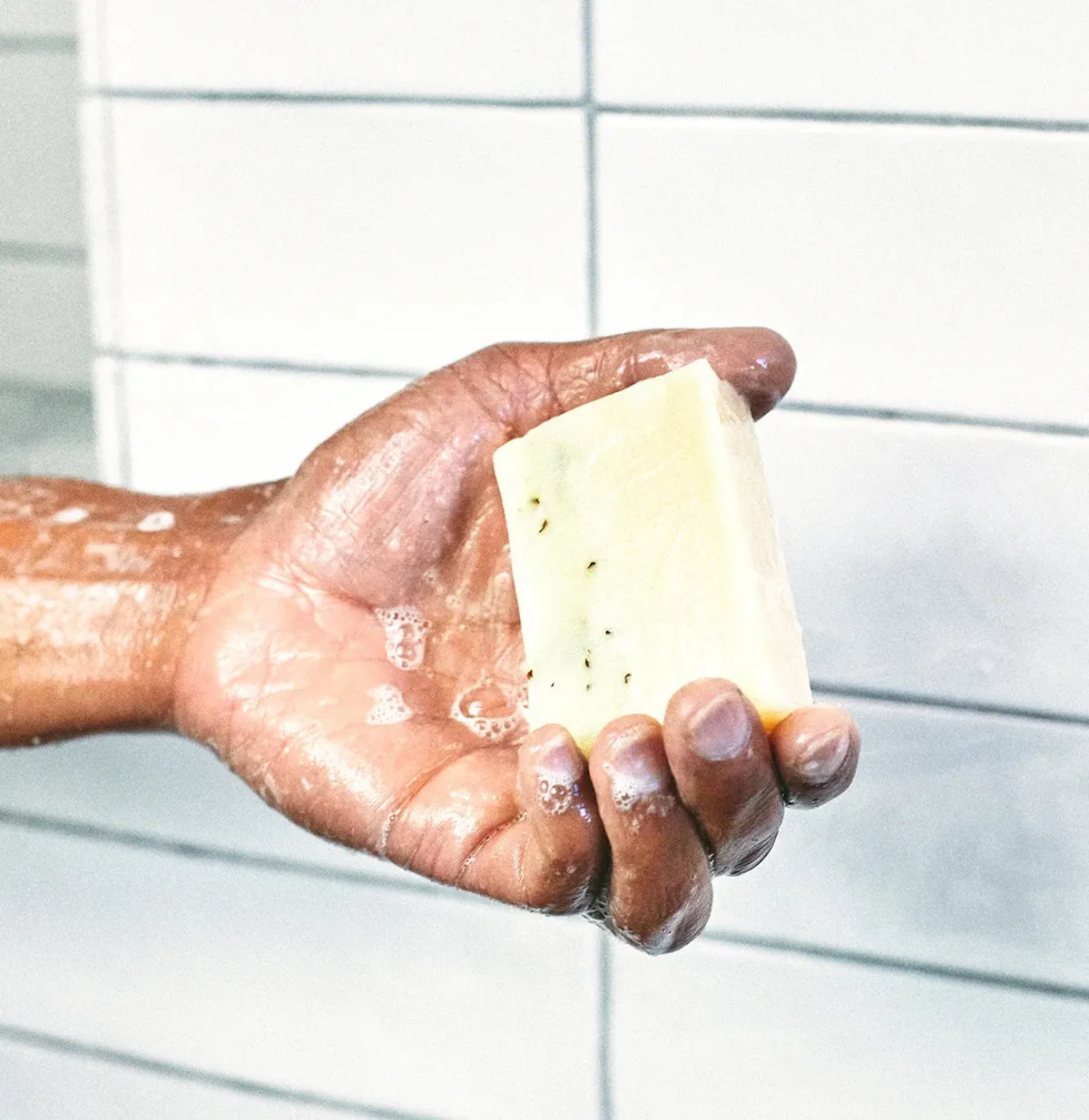 Brickell Men's Soap Scrub Bar Mint Single Bar, view 3