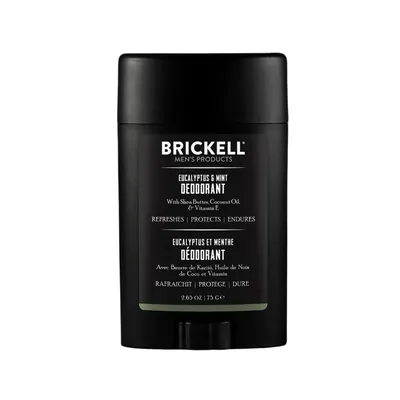 Brickell Natural Deodorant For Men - Eucalyptus & Mint