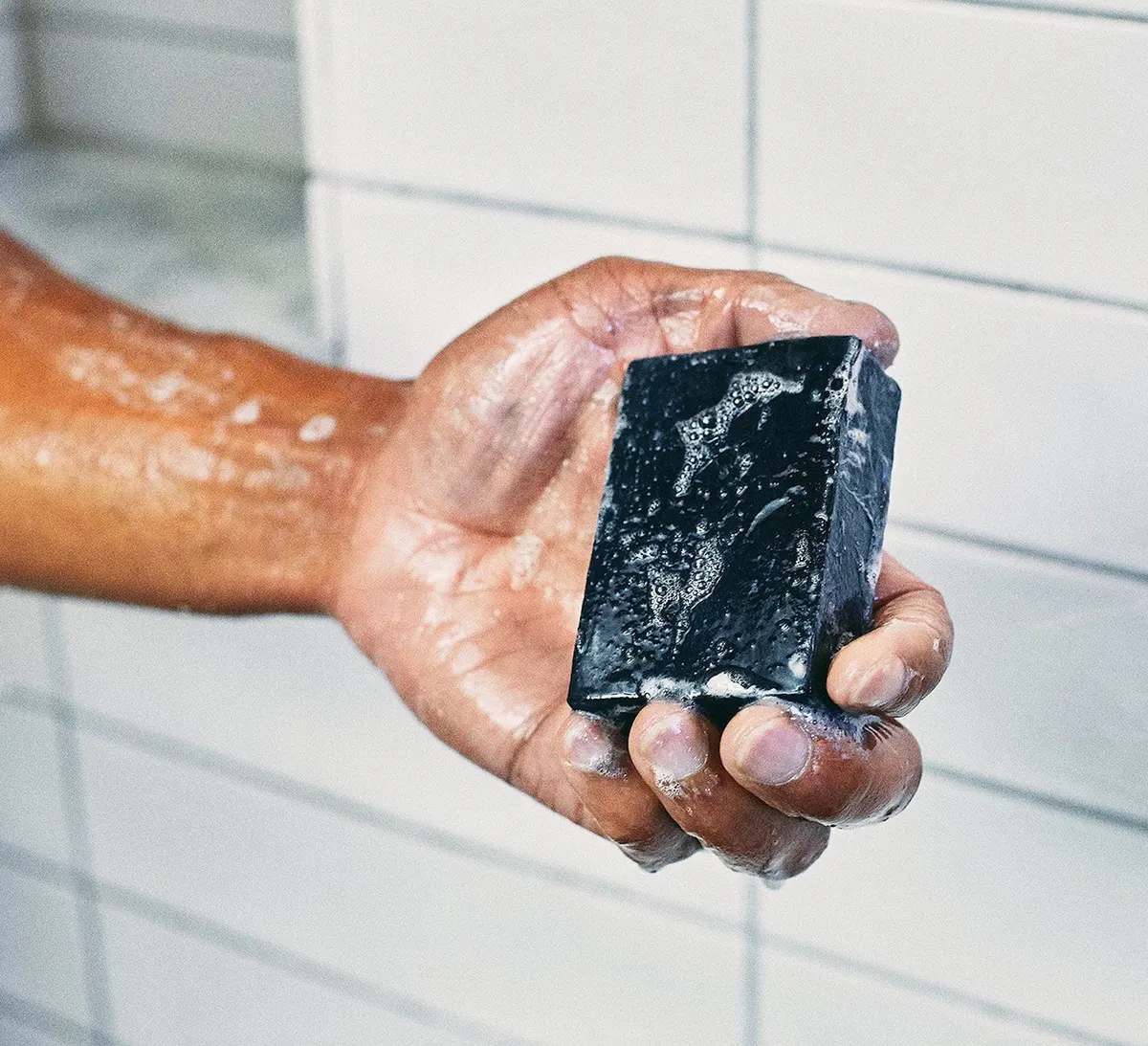 Brickell Purifying Charcoal Soap Bar for Men Single Bar, view 2