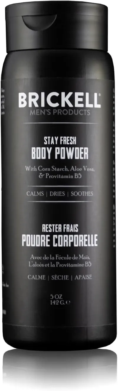Brickell Stay Fresh Body Powder for Men 148ml - Scented