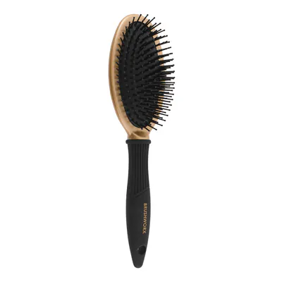 Brushworx Gold Oval Cushion Brush Boar Bristle