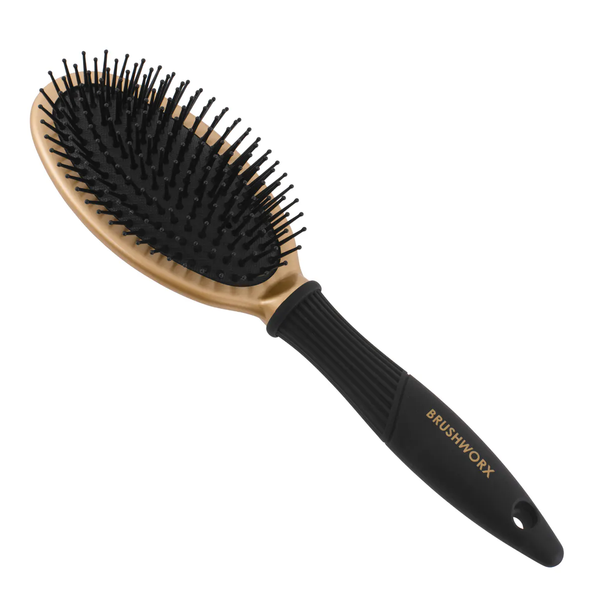 Brushworx Gold Oval Cushion Brush Boar Bristle, view 3