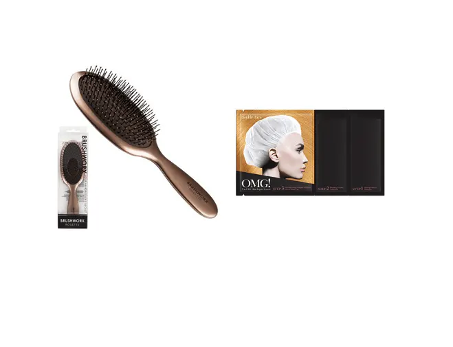 Brushworx Medium Cushion Brush & OMG 3 in 1 Hair Repair System