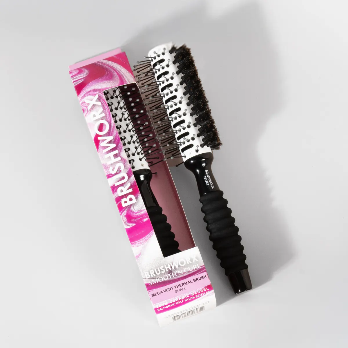 Brushworx Smooth n' Curl Half Thermal/Half Boar 28mm, view 5