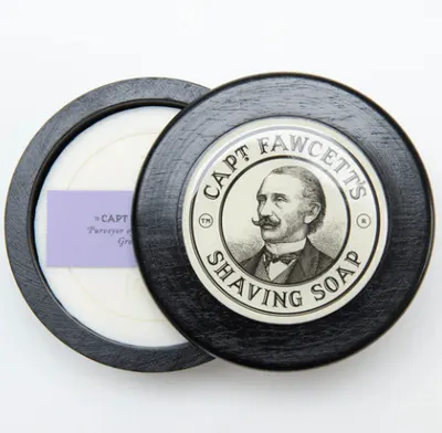 Captain Fawcett's Shaving Soap In Wooden Bowl 100g