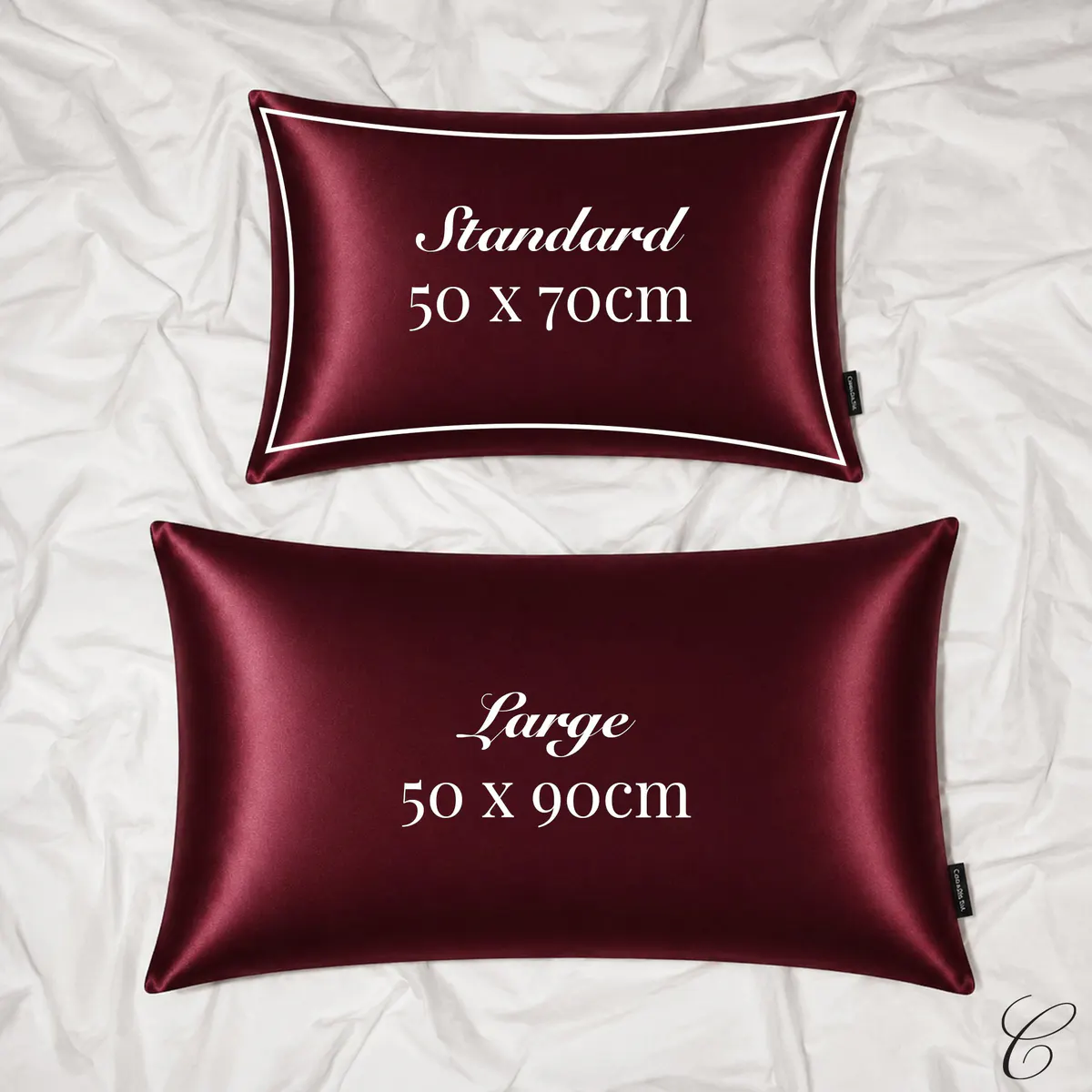 Casa Della Silk Dolce Mulberry Silk Pillowcase – Standard – Bordeaux Red, view 6