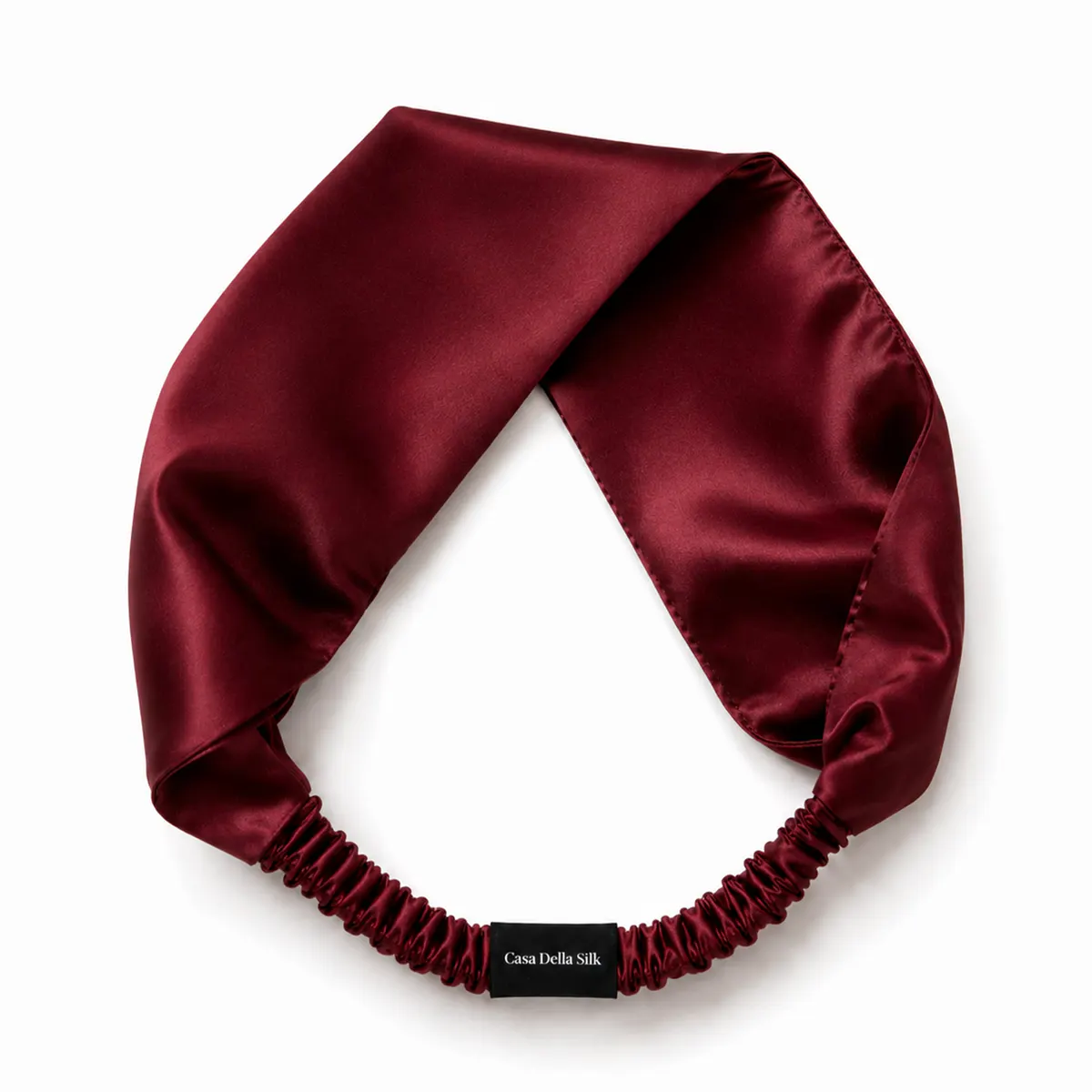 Casa Della Silk Elan Mulberry Silk Headband – Bordeaux Red