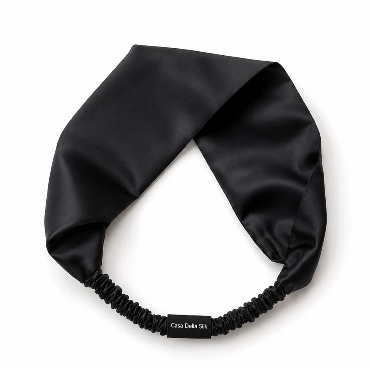 Casa Della Silk Elan Mulberry Silk Headband – Midnight Noir