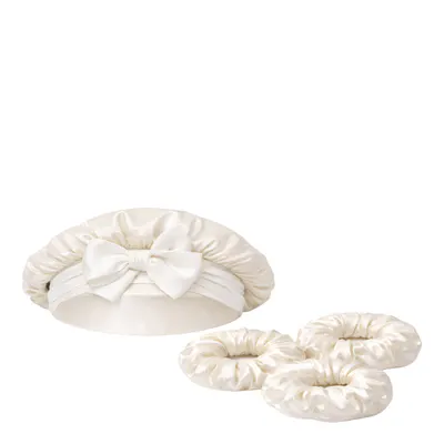 Casa Della Silk Mulberry Silk Luxury Hair Protection Bundle - Classic Ivory