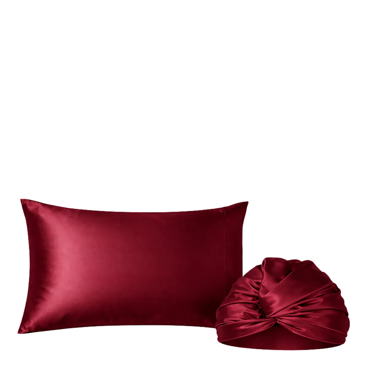 Casa Della Silk Mulberry Silk Luxury Sleep Ritual Duo Bundle - Bordeaux Red