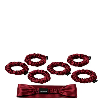 Casa Della Silk Mulberry Silk Luxury Styling Duo Bundle - Bordeaux Red