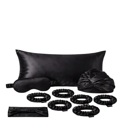 Casa Della Silk Mulberry Silk Ultimate Mulberry Silk Sleep and Hair Care Bundle - Midnight Noir