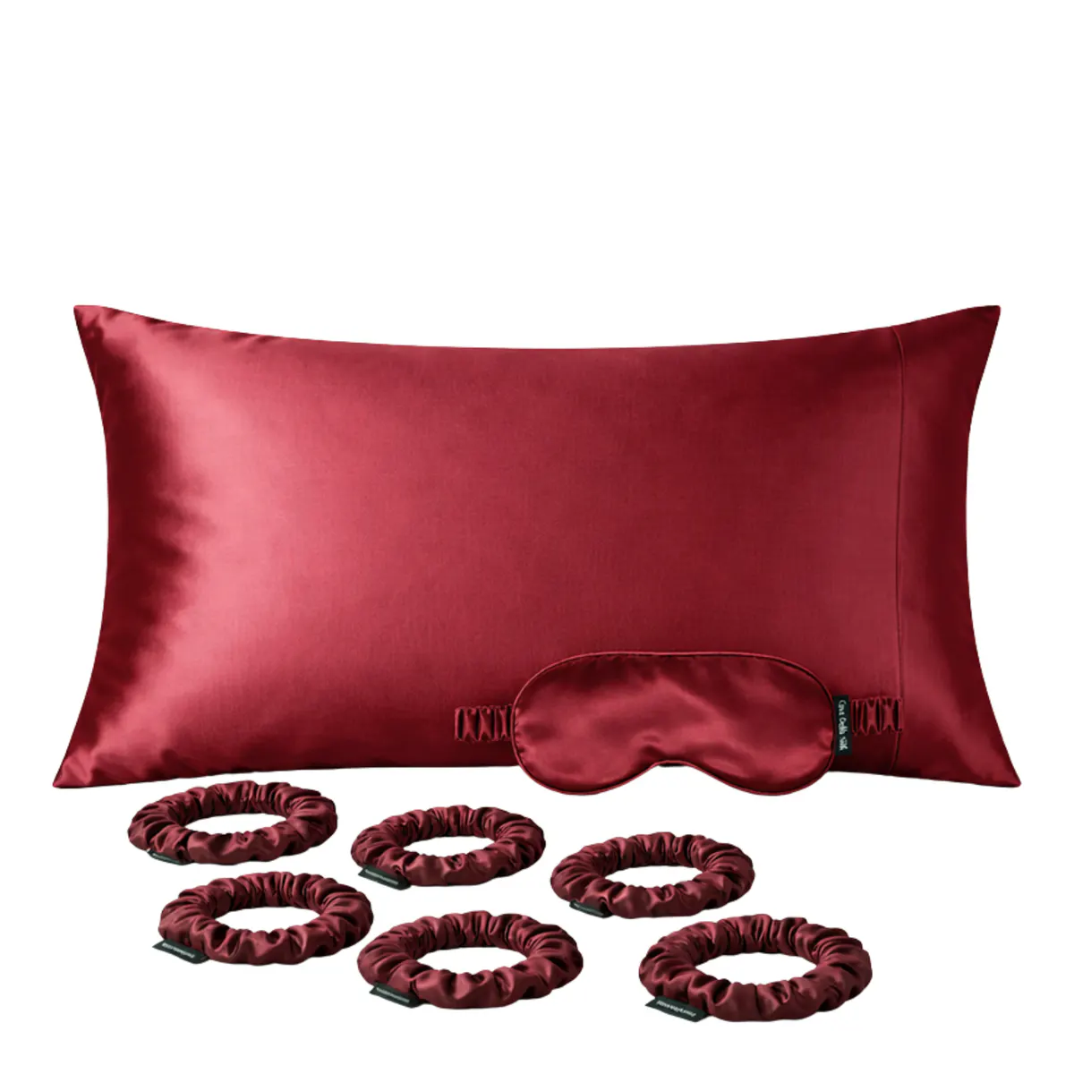 Casa Della Silk Mulberry Silk Ultimate Slumber Trio Bundle - Bordeaux Red