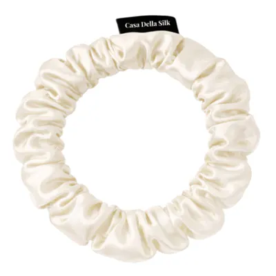 Casa Della Silk Petite Mulberry Silk Scrunchies x6 – Small – Classic Ivory