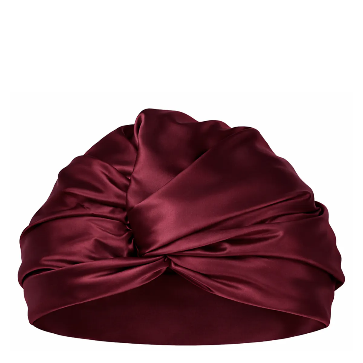 Casa Della Silk Rituale Mulberry Silk Hair Turban, Bordeaux Red