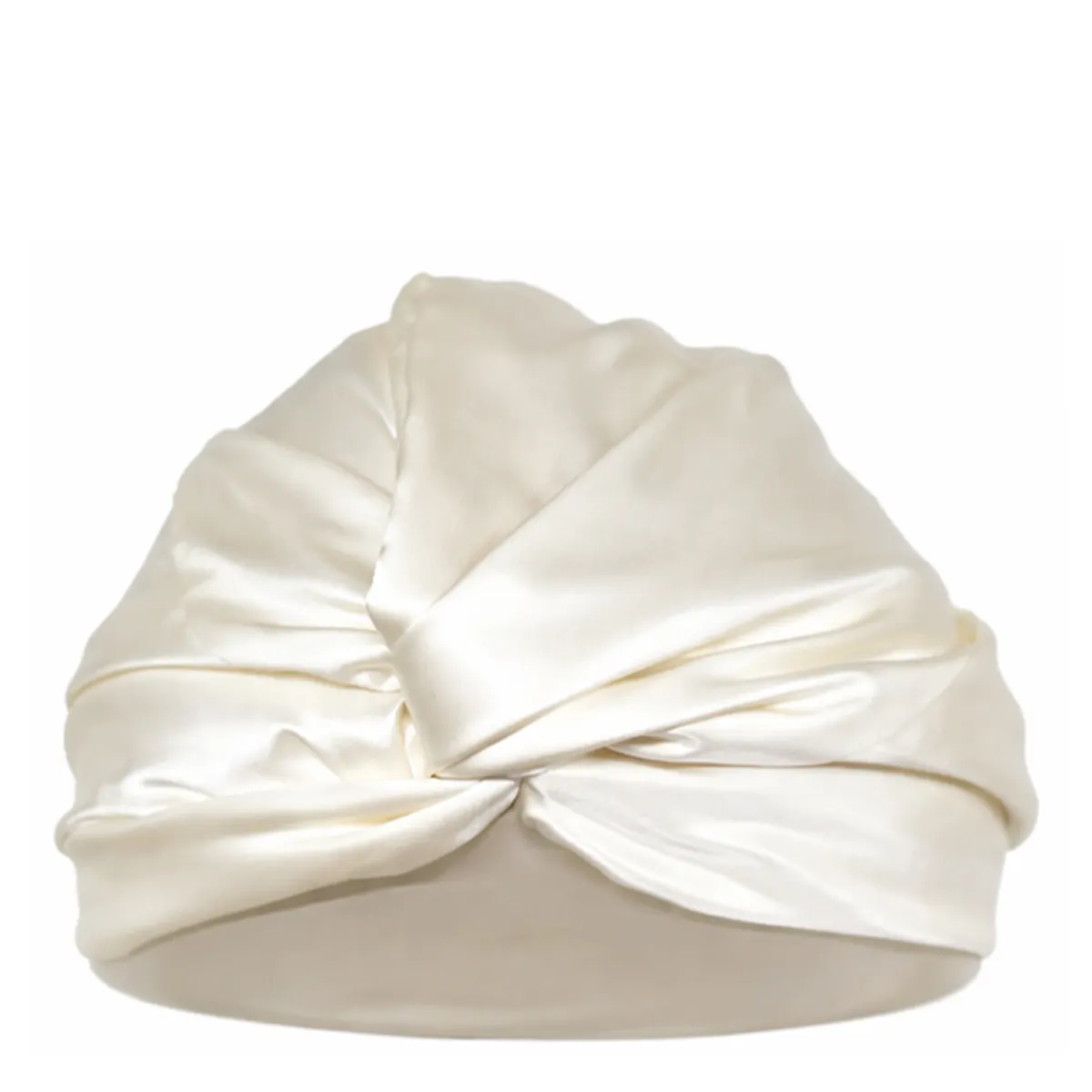 Casa Della Silk Rituale Mulberry Silk Hair Turban, Classic Ivory