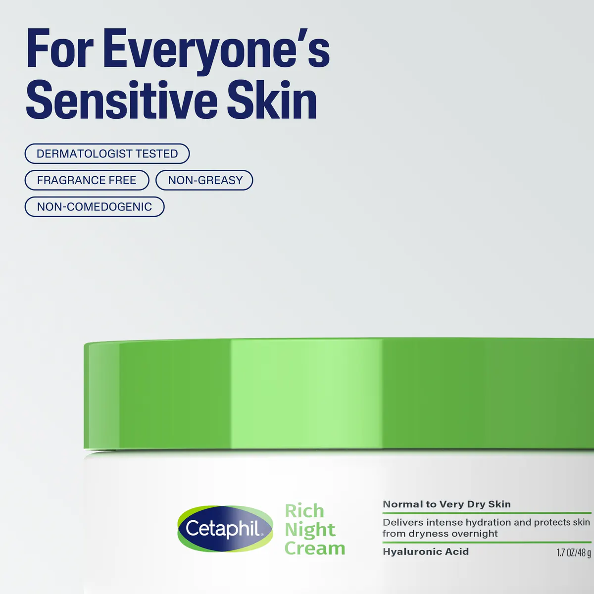 Cetaphil Rich Hydrating Night Cream with Hyaluronic Acid 48g, view 4