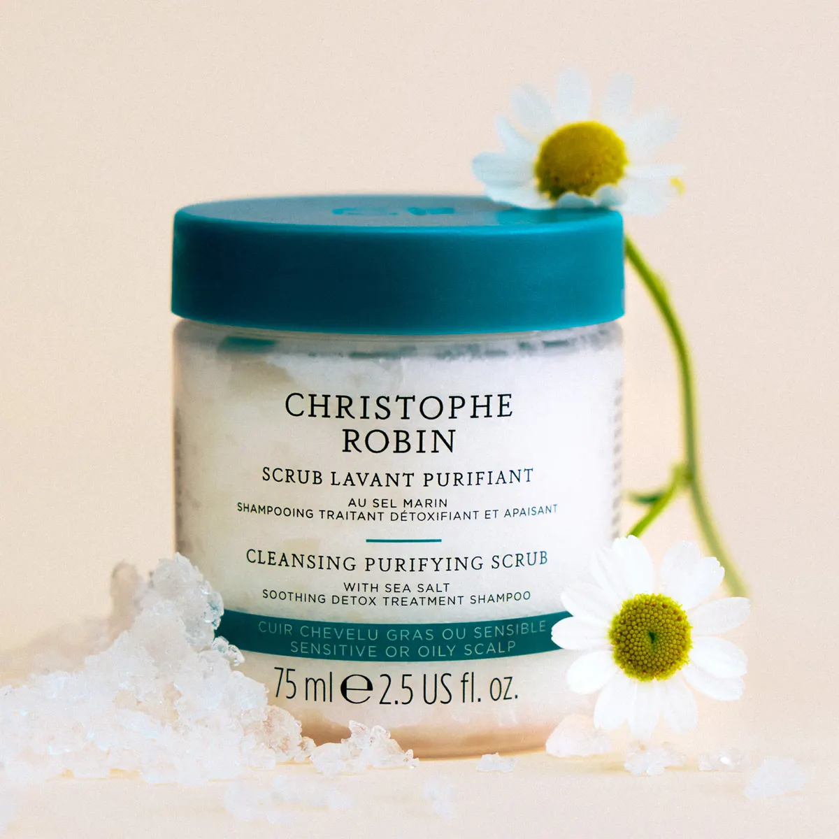 Christophe Robin Cleansing Purifying Scrub With Sea Salt 75ml, view 3