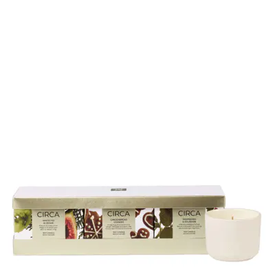 CIRCA Christmas Candle Trio Pack 70g - White Fig & Cedar, Raspberry & Rhubarb & Gingerbread Cookies