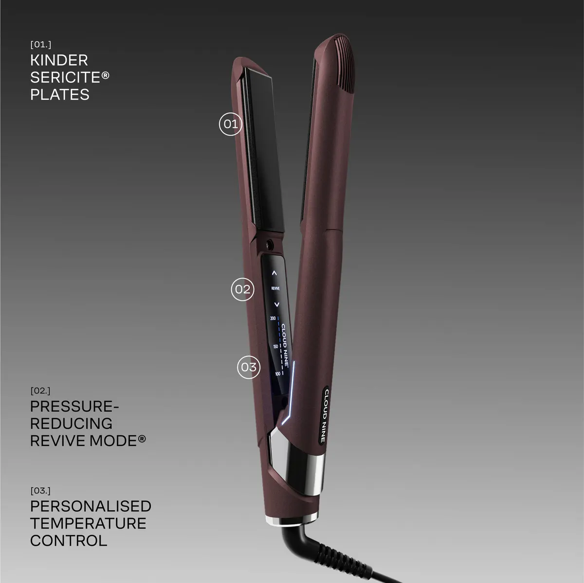 CLOUD NINE The Original Iron - The Luxury Dark Burgundy Collection, view 7