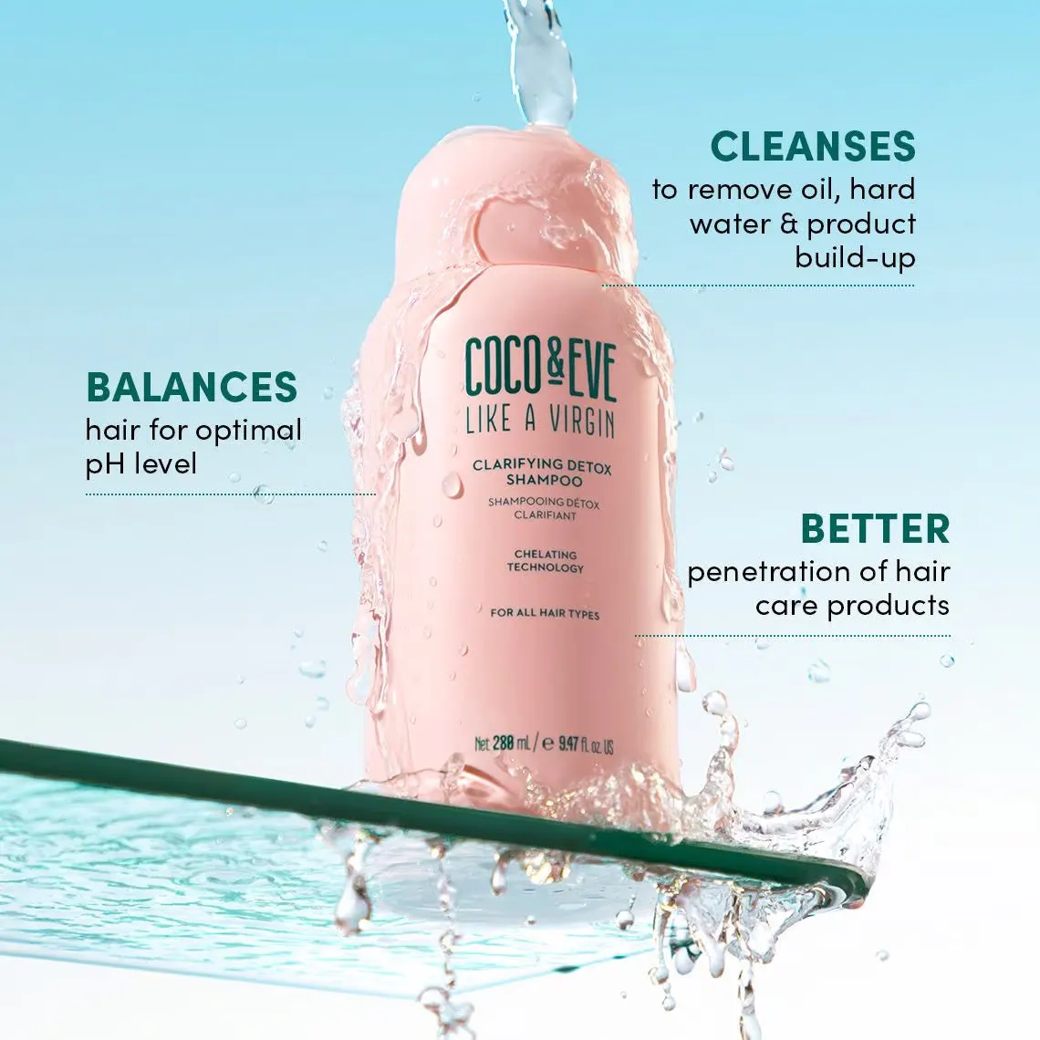 Coco & Eve Like A Virgin Clarifying Detox Shampoo 280ml, view 4