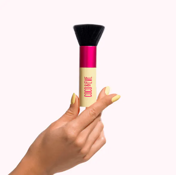 Coco & Eve Sunny Honey Deluxe Vegan Kabuki Brush, view 2