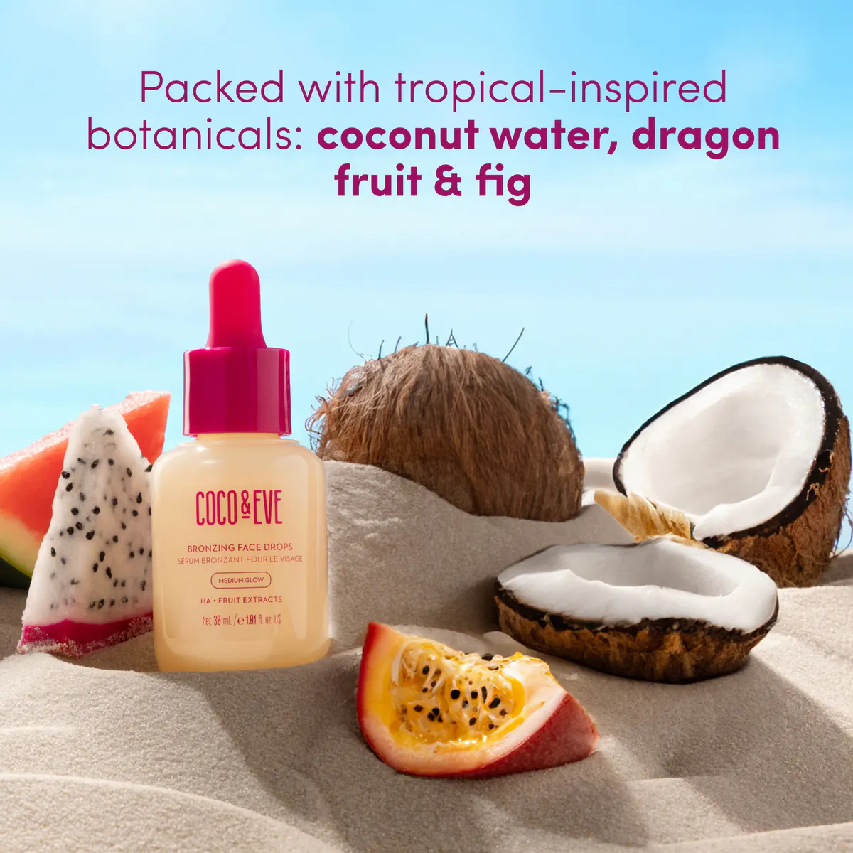 Coco & Eve Sunny Honey Bronzing Face Drops 30ml, view 2