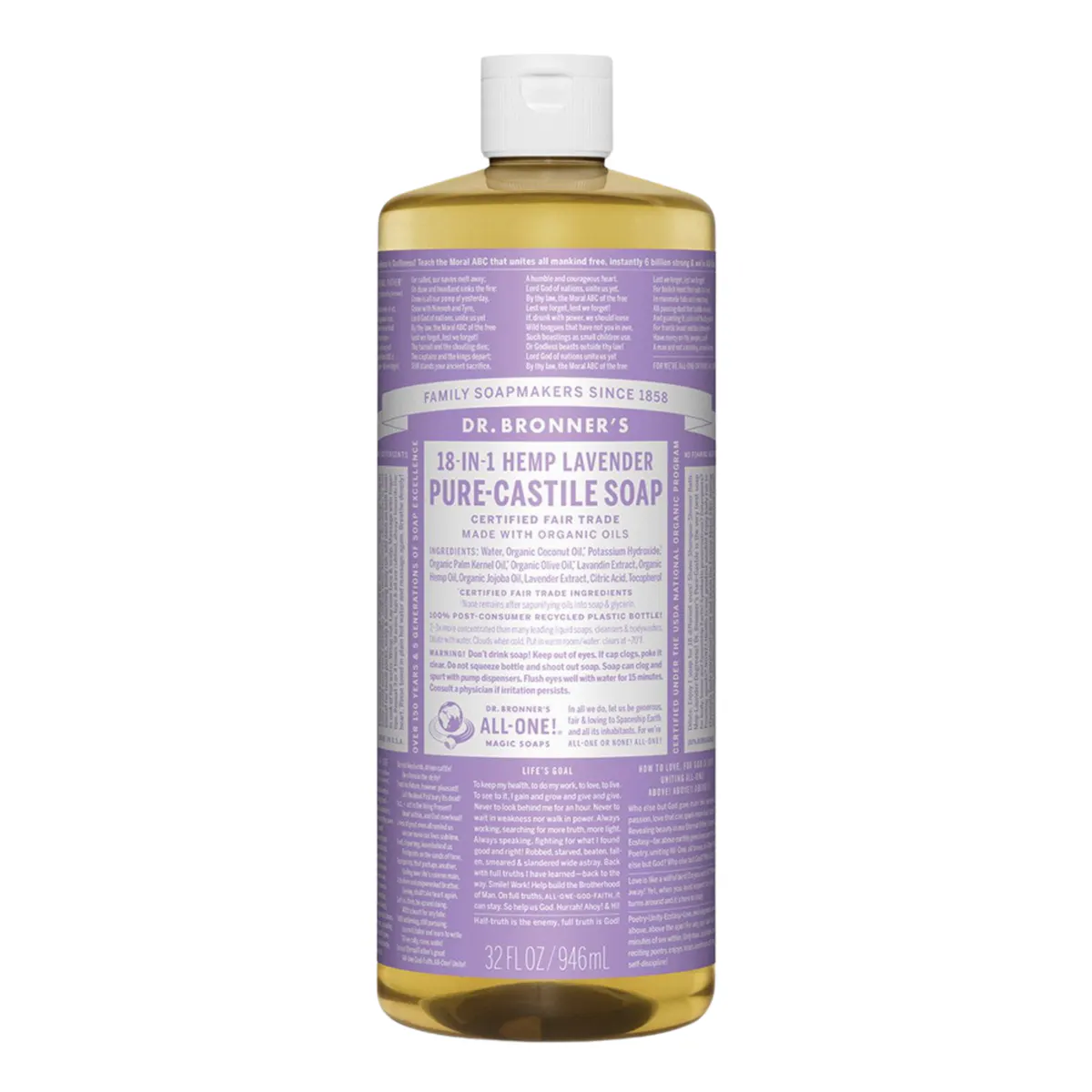 Dr. Bronner's Pure-Castile Soap Liquid Lavender 946ml