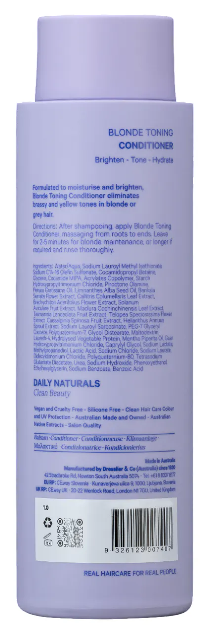 Daily Naturals Clean Beauty Blonde Toning Conditioner 275ml, view 3