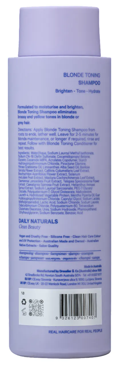 Daily Naturals Clean Beauty Blonde Toning Shampoo 275ml, view 3
