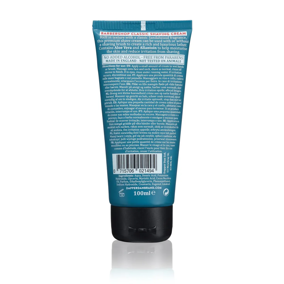 Dapper Dan Shaving Cream 100ml, view 2