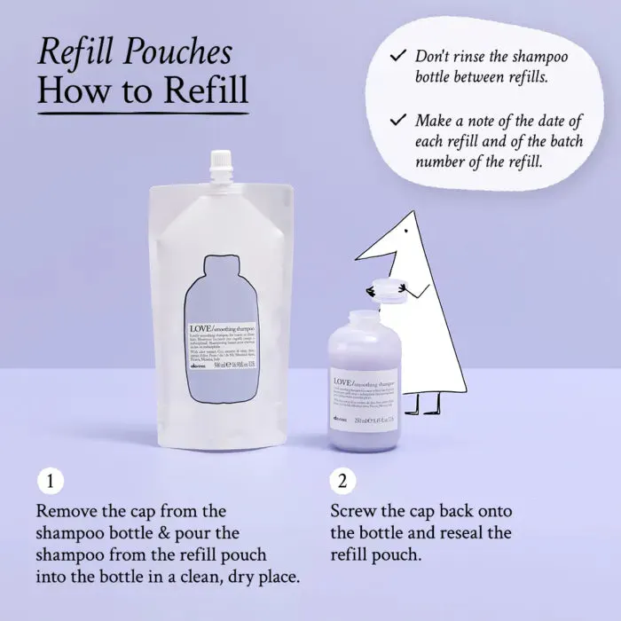 Davines Essentials LOVE Smooth Shampoo Refill Pouch 500ml, view 4