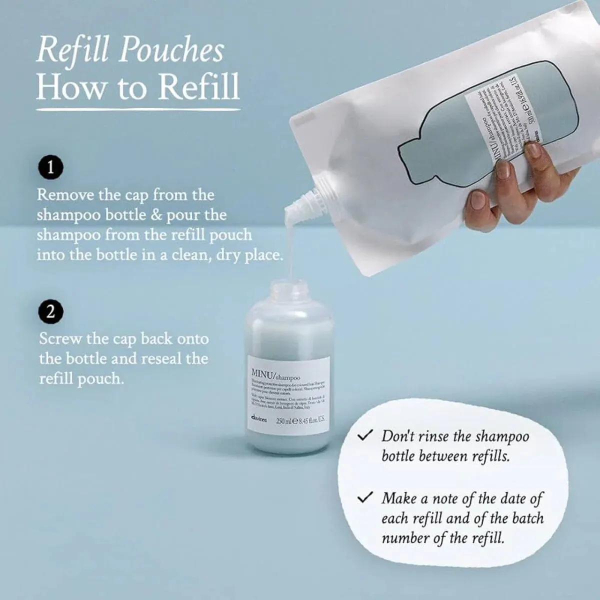Davines Essentials MINU Shampoo Refill Pouch 500ml, view 4