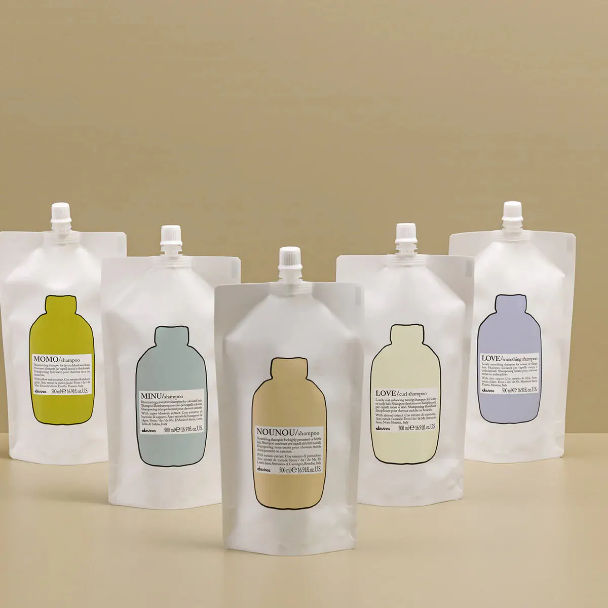Davines Essentials NOUNOU Shampoo Refill Pouch 500ml, view 5