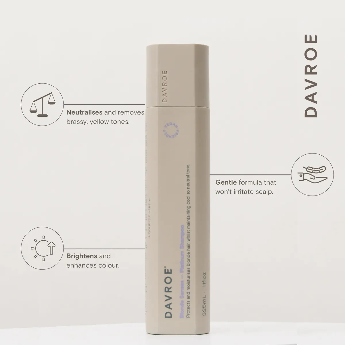 Davroe Blonde Senses Platinum Shampoo 325ml, view 3