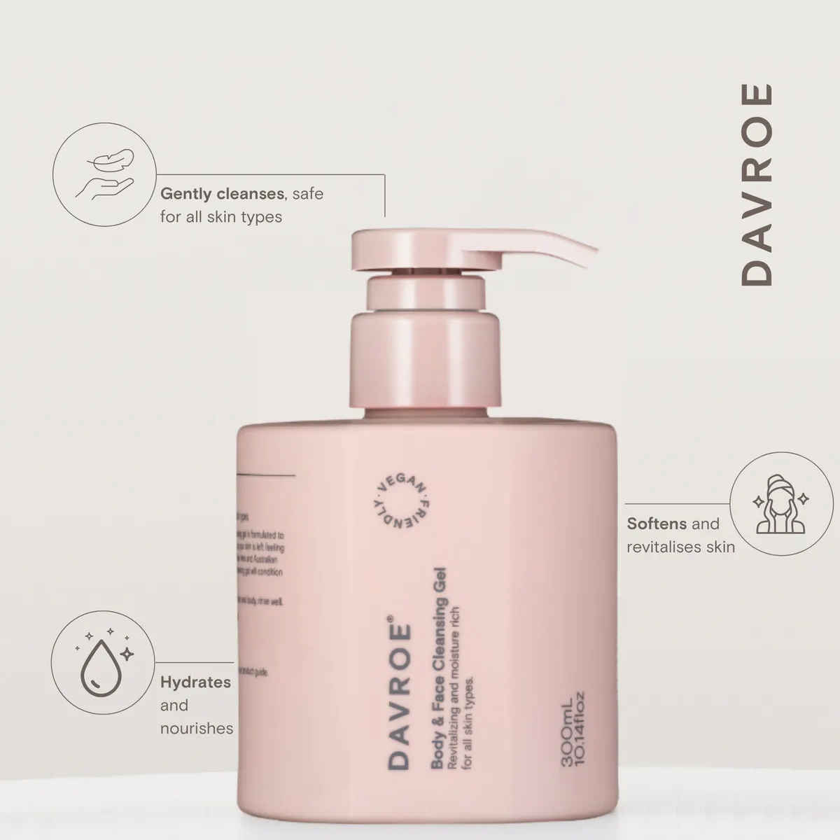 Davroe Body and Face Cleansing Gel 300ml, view 2