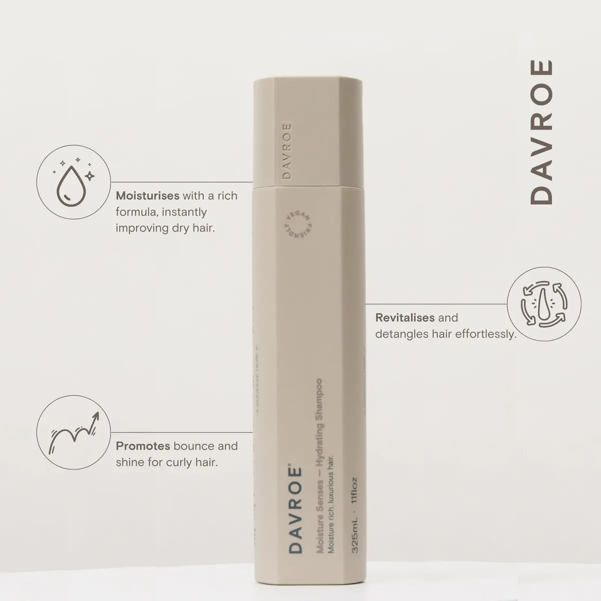 Davroe Moisture Senses Hydrating Shampoo 325ml, view 3