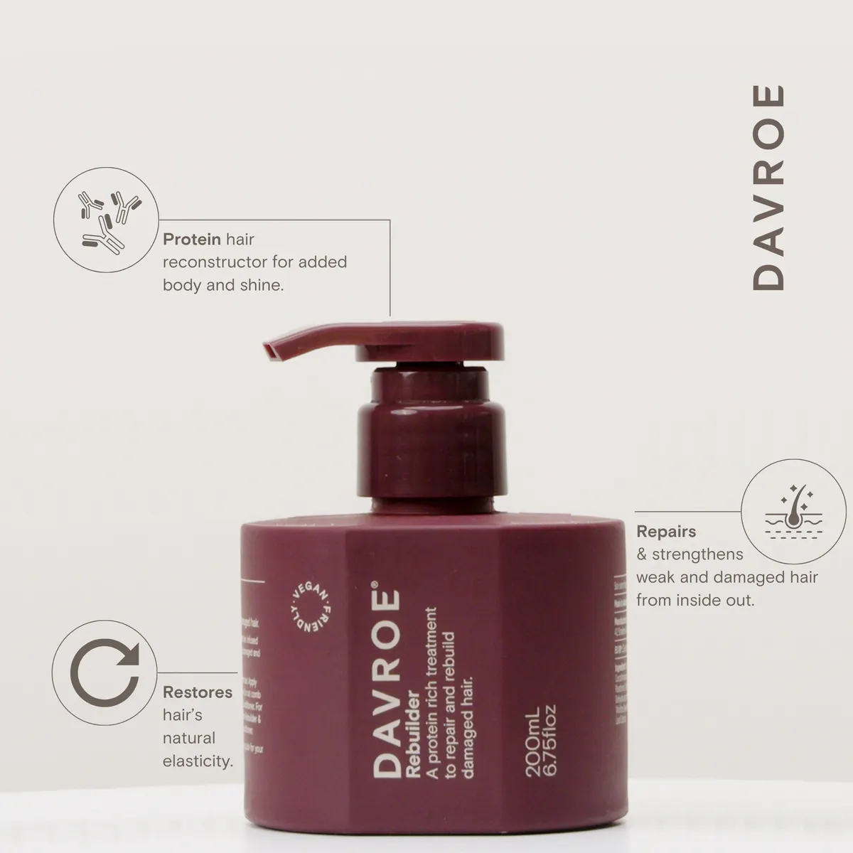 Davroe Rebuilder Protein Hair Reconstructor 200ml, view 3