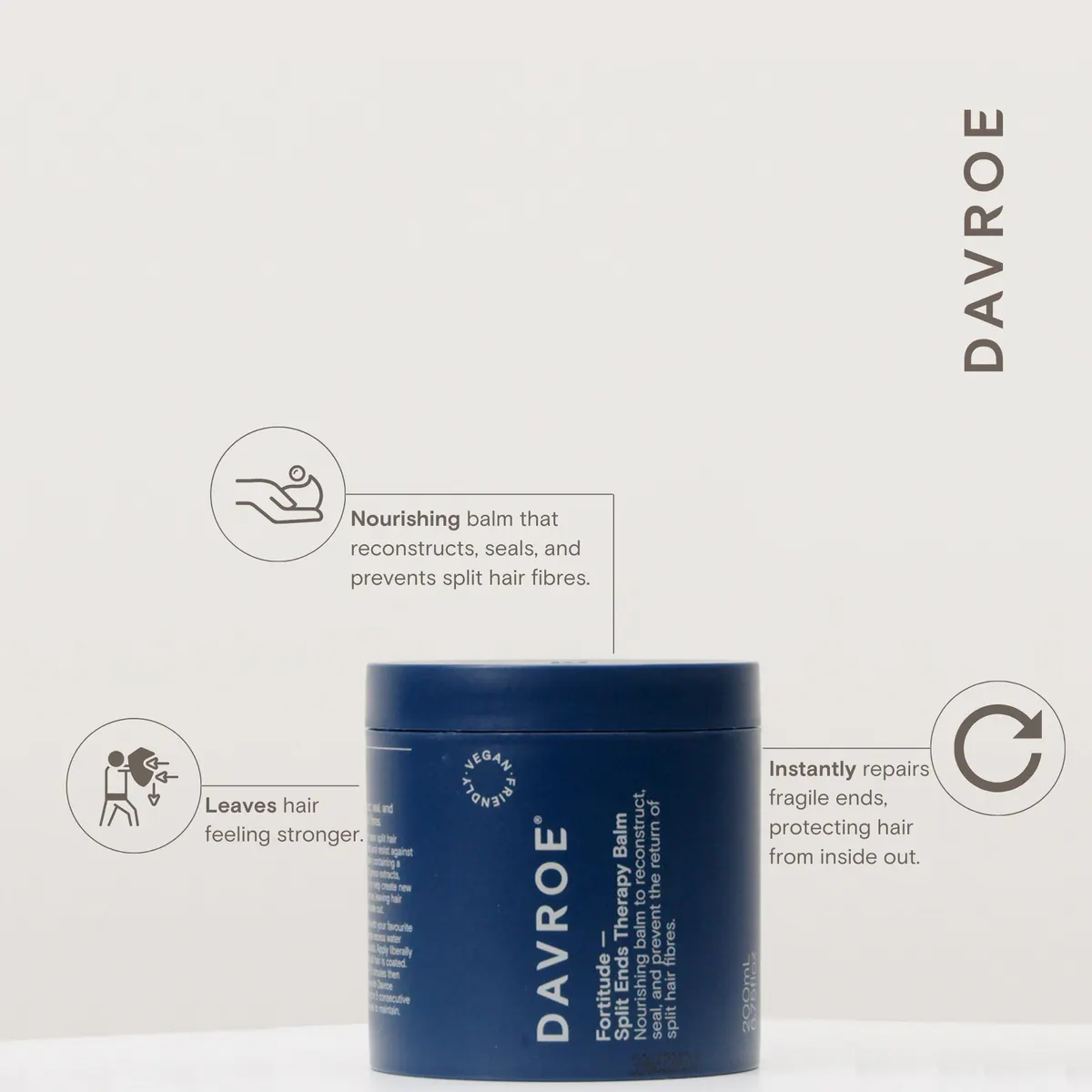 Davroe Fortitude Split Ends Therapy Balm 200ml, view 3