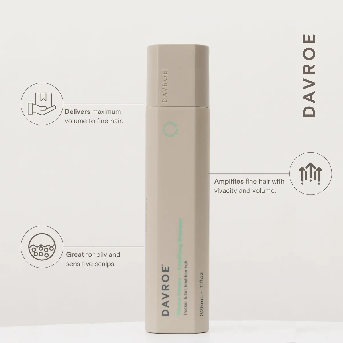 Davroe Volume Senses Amplifying Shampoo 325ml, view 3