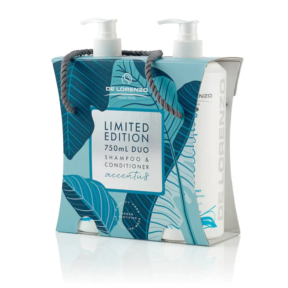 De Lorenzo Instant Accentu8 Shampoo and Conditioner 750ml Duo Pack, view 2