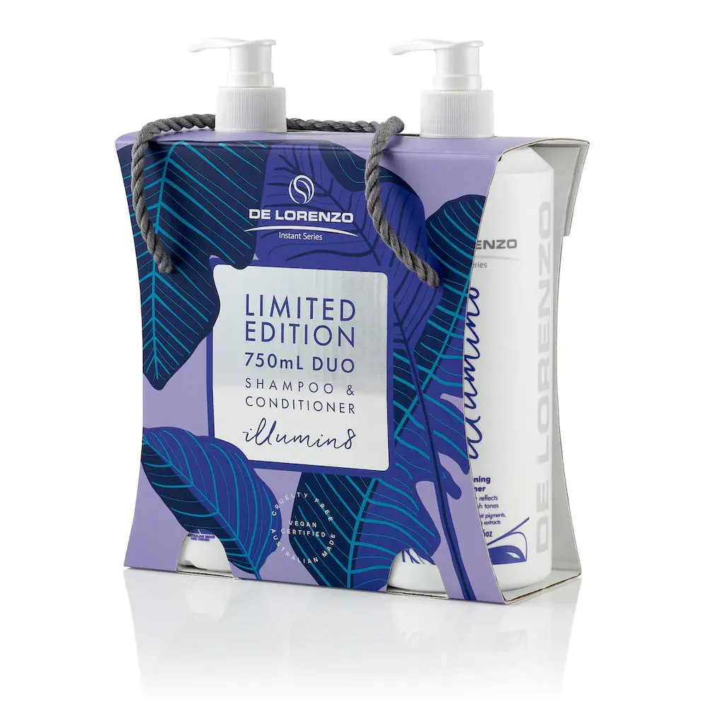 De Lorenzo Instant Illumin8 Shampoo and Conditioner 750ml Duo Pack, view 2