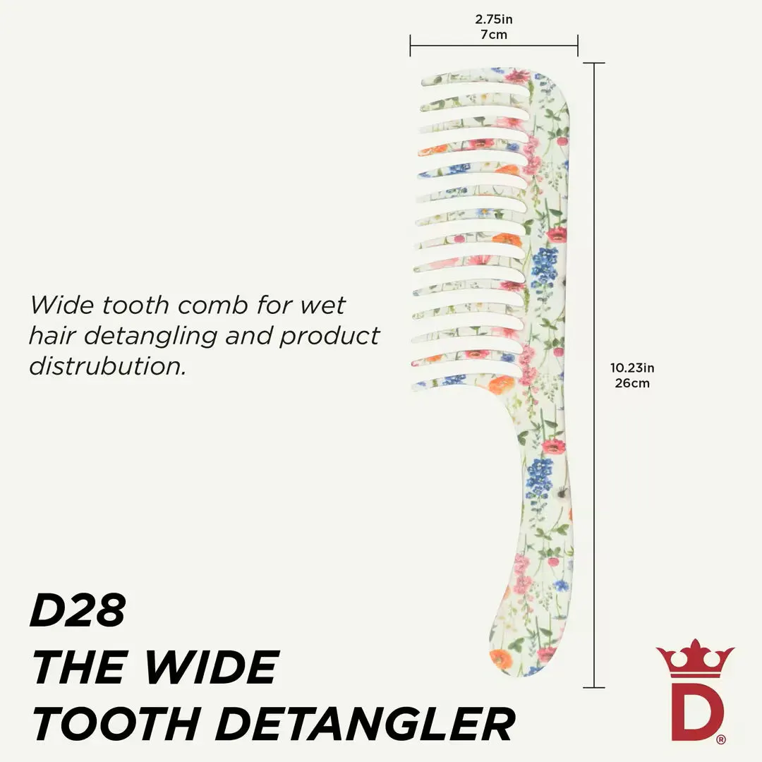 Denman D28 Deluxe Floral Fantasies Wide Tooth Detangle Comb, view 3